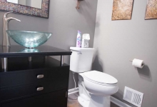 contemporary vessel sink and vanity