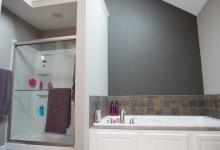 shower and jetted tub