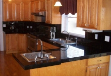 red oak cabinets-tile countertops