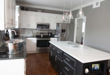 black island cabinet-marble counter top