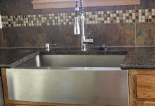 farmer sink-apron sink-hickory cabinets