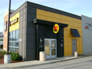 Exterior of a restaurant restored by Absolute Building Concepts after vehicle collision damage.